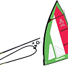 Комплект Виндсерфинга Starboard Windsurfer Rig Set 5.7 Green/Red